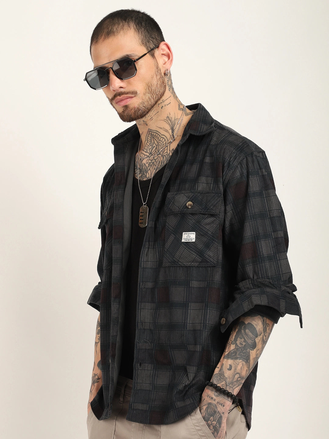 London Fog Dark Grey Full Sleeve Shirt