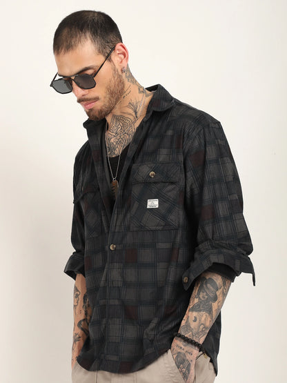 London Fog Dark Grey Full Sleeve Shirt