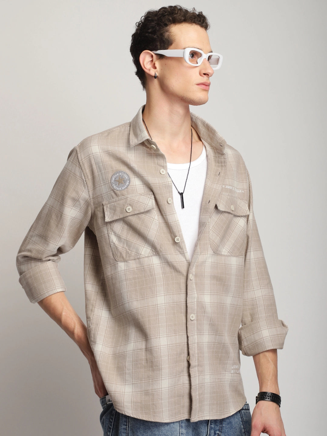 Sherwood Drift Beige Full Sleeve Shirt