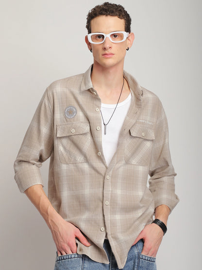 Sherwood Drift Beige Full Sleeve Shirt