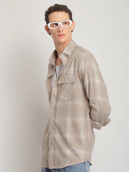 Sherwood Drift Beige Full Sleeve Shirt