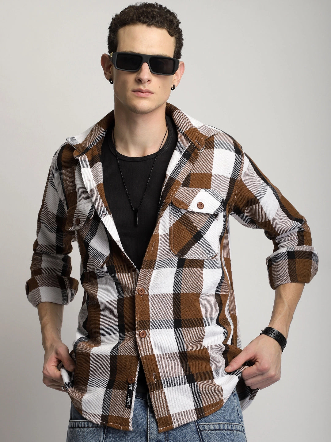 Cotswold Wool Brown Full Sleeve Shirt