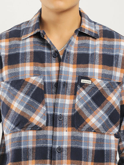 Grafton Brushed Sky Blue Check Full Sleeve Shirt