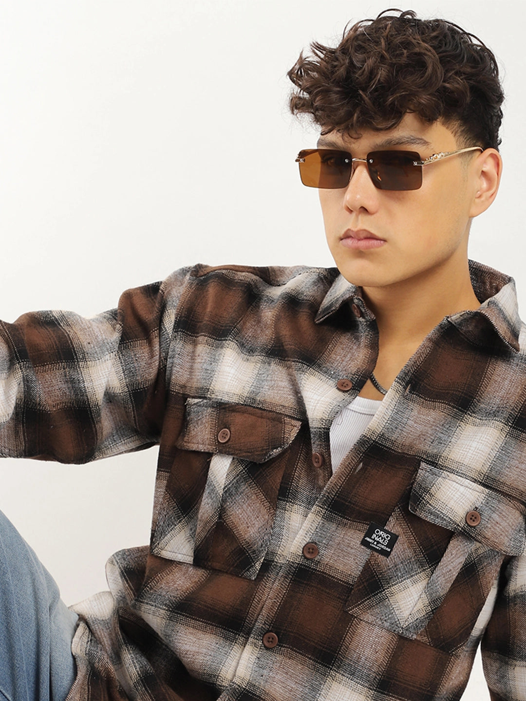 Kensington Brushed Brown Check Shirt